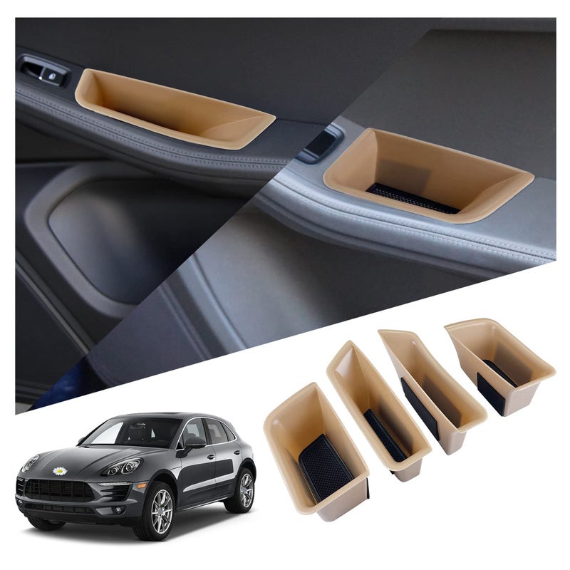 RUIYA (4 Packs)2025 2026 Macan Door Storage Box for 2026 Porsche Macan Accessories Door Tray Organizer Secondary Storage Box Compatible with 2015-2025 2026 Porsche Macan S/T/GTS(Not for 2024+ Macan EV) - Image 1